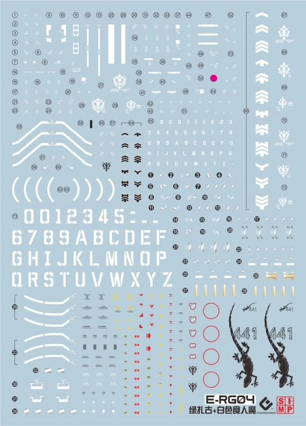C09 RG Zaku II Green And White Ogre Decal Sheet 4 C09 RG Zaku II Green And White Ogre Decal Sheet - Image 2