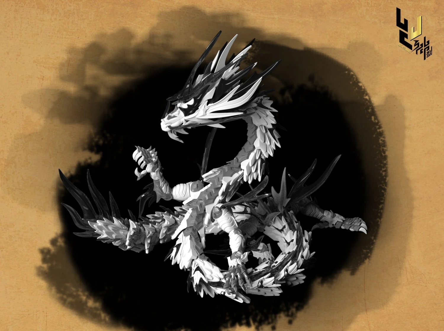 Classic Of Mountains And Seas The Pale Dragon (Black And White)Shenxing Technology Plastic Model Kit 3 Classic Of Mountains And Seas The Pale Dragon (Black And White)Shenxing Technology Plastic Model Kit