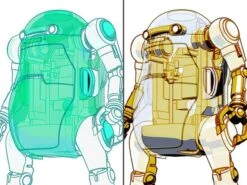 35 Mechatro WeGo Robots Cream Soda & Crystal Gold Model Kit Set