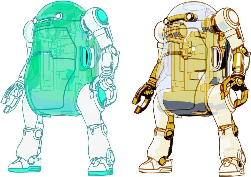 35 Mechatro WeGo Robots Cream Soda & Crystal Gold Model Kit Set 4 35 Mechatro WeGo Robots Cream Soda & Crystal Gold Model Kit Set - Image 2